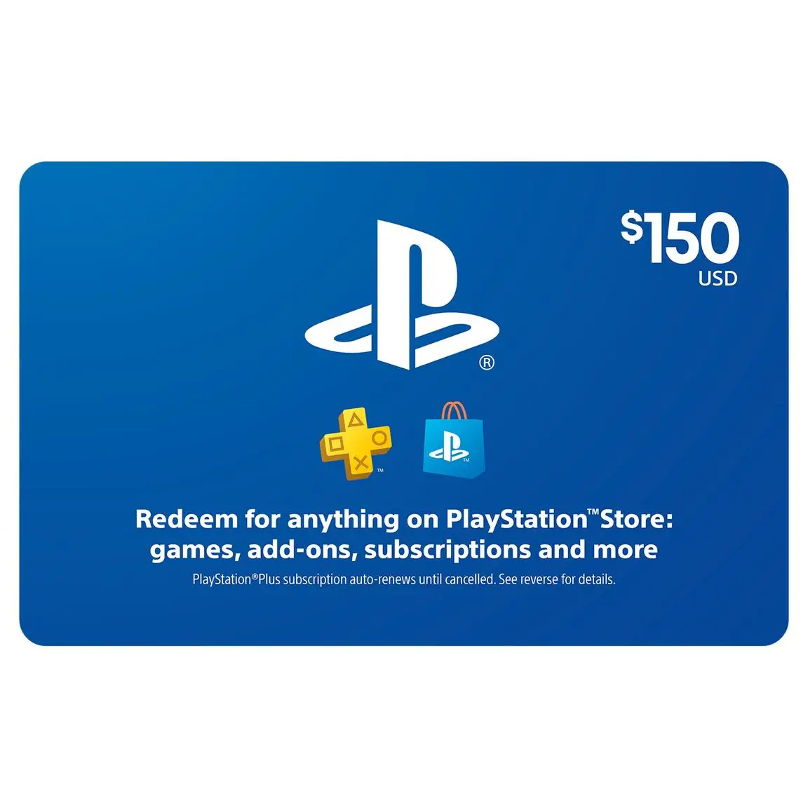 PlayStation Gift Card $150 (US) - PSN Wallet Credit for Game Downloads and DLC