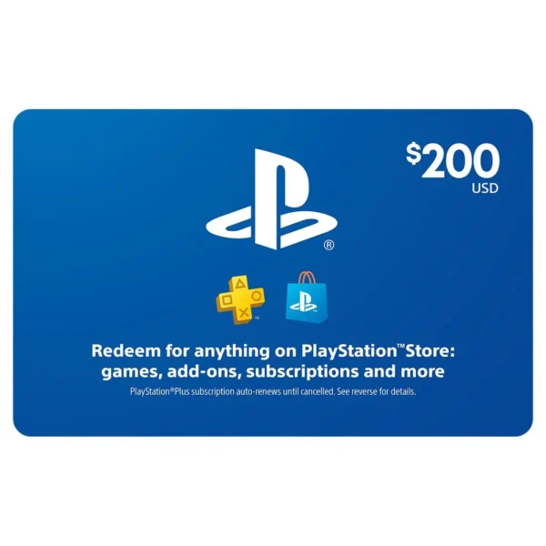 PlayStation Gift Card $200 (US) - PSN Wallet Credit for Game Downloads and DLC