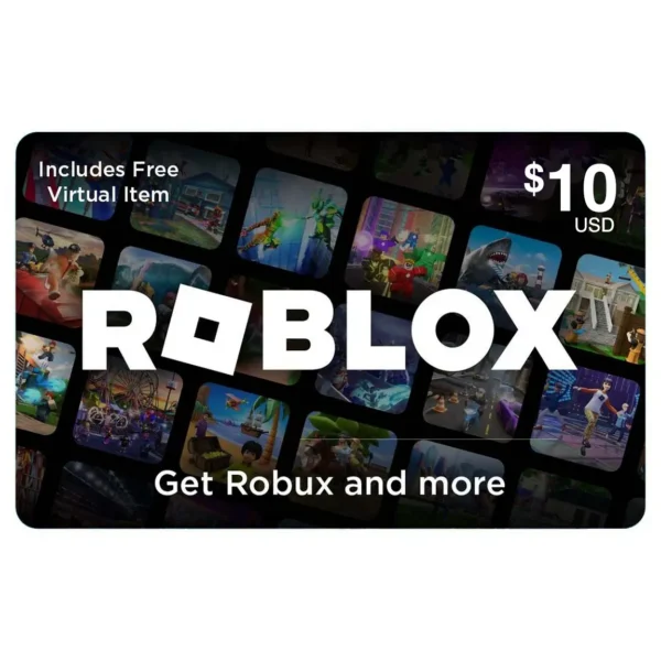 $10 Roblox Gift Card – Redeem Robux for In-Game Purchases and Avatars